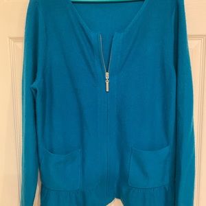 Chicos 2X sweater top, turquoise jacket